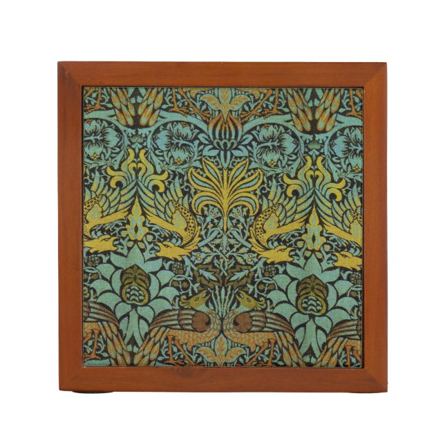 William Morris Peacock Dragon Wallpaper  Desk Organizer (Front)
