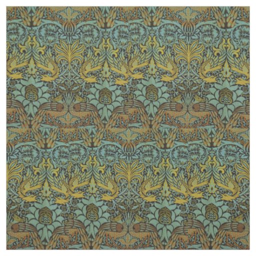 William Morris Peacock Dragon Wallpaper  Fabric