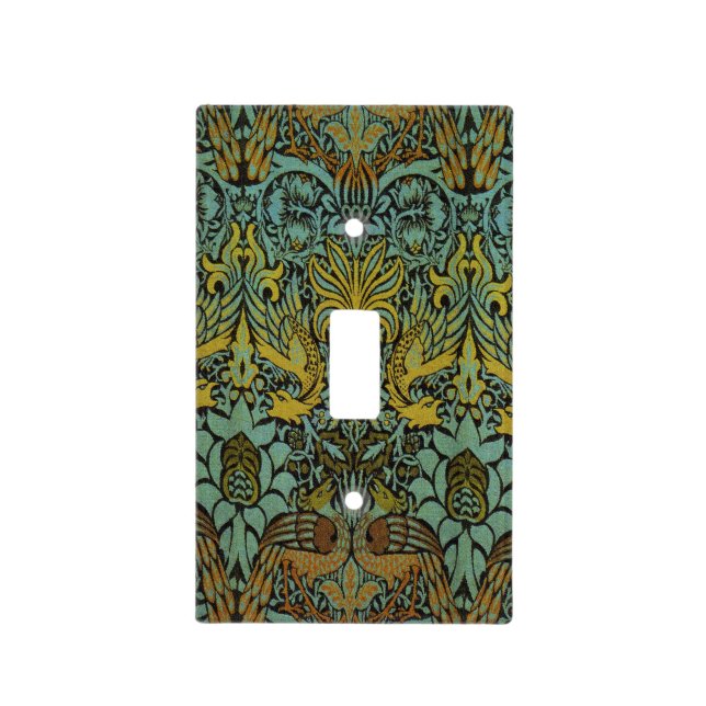 William Morris Peacock Dragon Wallpaper  Light Switch Cover (Front)