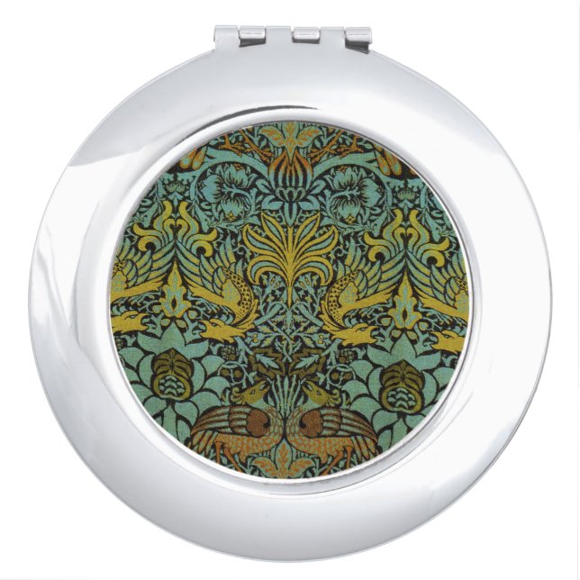 William Morris Peacock Dragon Wallpaper  Makeup Mirror (Front)