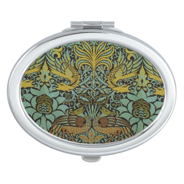 William Morris Peacock Dragon Wallpaper  Makeup Mirror (Front)