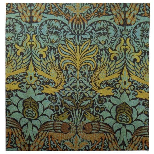 William Morris Peacock Dragon Wallpaper  Napkin (Front)
