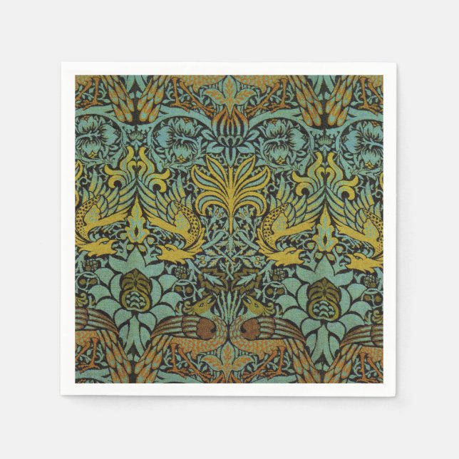 William Morris Peacock Dragon Wallpaper  Napkins (Front)
