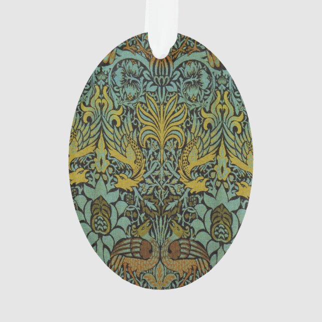 William Morris Peacock Dragon Wallpaper  Ornament (Back)