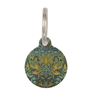 William Morris Peacock Dragon Wallpaper Pet Tag