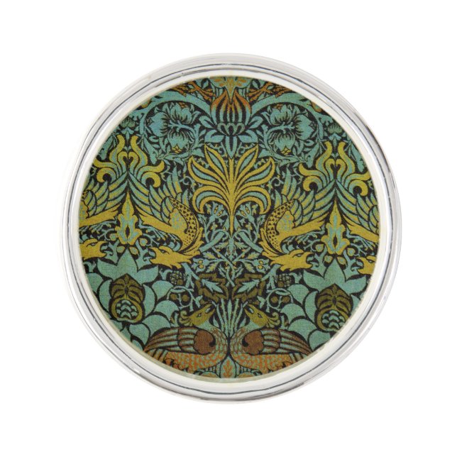 William Morris Peacock Dragon Wallpaper  Pin (Front)