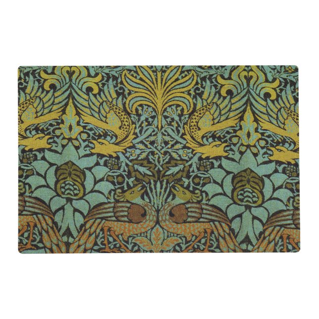 William Morris Peacock Dragon Wallpaper  Placemat (Front)