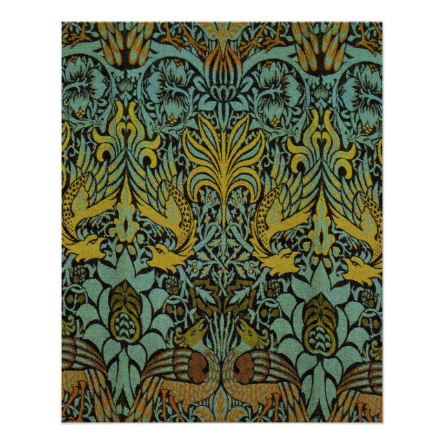 William Morris Peacock Dragon Wallpaper  Poster (Front)