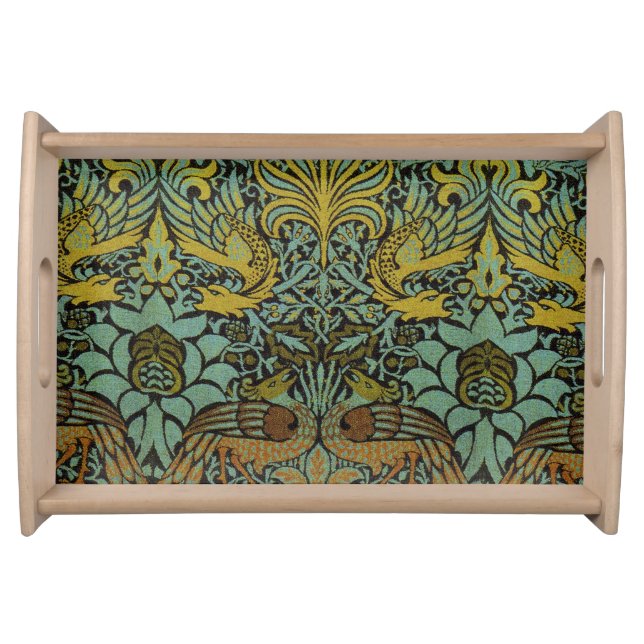 William Morris Peacock Dragon Wallpaper  Serving Tray (Front)