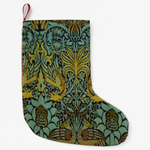 William Morris Peacock Dragon Wallpaper Small Christmas Stocking