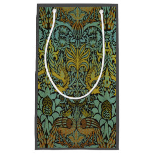 William Morris Peacock Dragon Wallpaper Small Gift Bag
