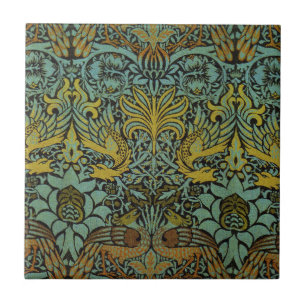 William Morris Peacock Dragon Wallpaper Tile