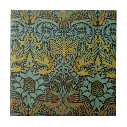 William Morris Peacock Dragon Wallpaper  Tile