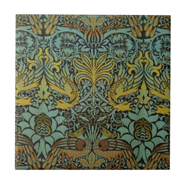 William Morris Peacock Dragon Wallpaper  Tile (Front)