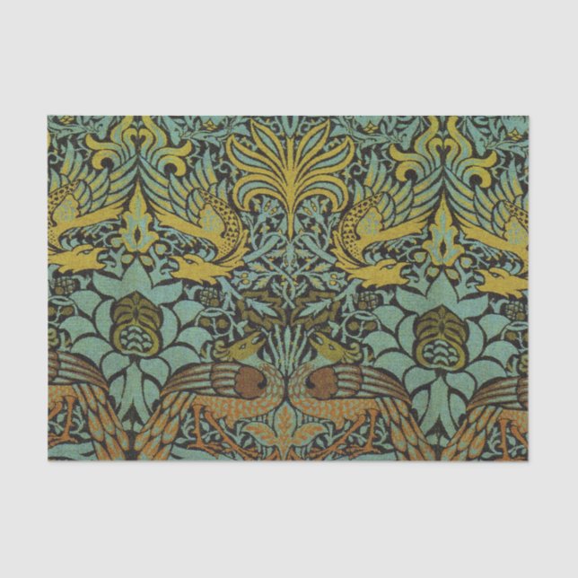 William Morris Peacock Dragon Wallpaper  Tissue Paper (Front)