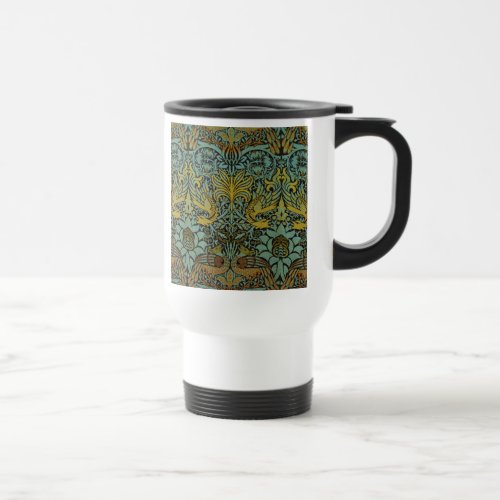 William Morris Peacock Dragon Wallpaper  Travel Mug