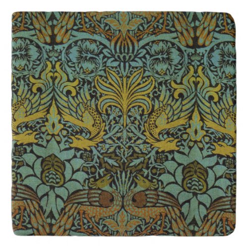 William Morris Peacock Dragon Wallpaper  Trivet