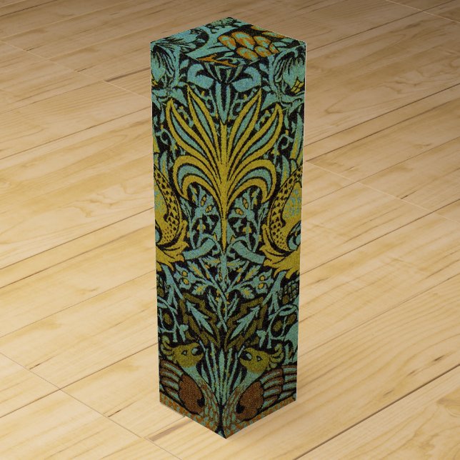 William Morris Peacock Dragon Wallpaper  Wine Box (Front)