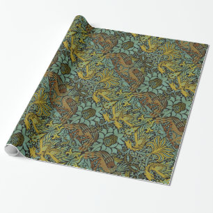 William Morris Peacock Dragon Wallpaper Wrapping Paper