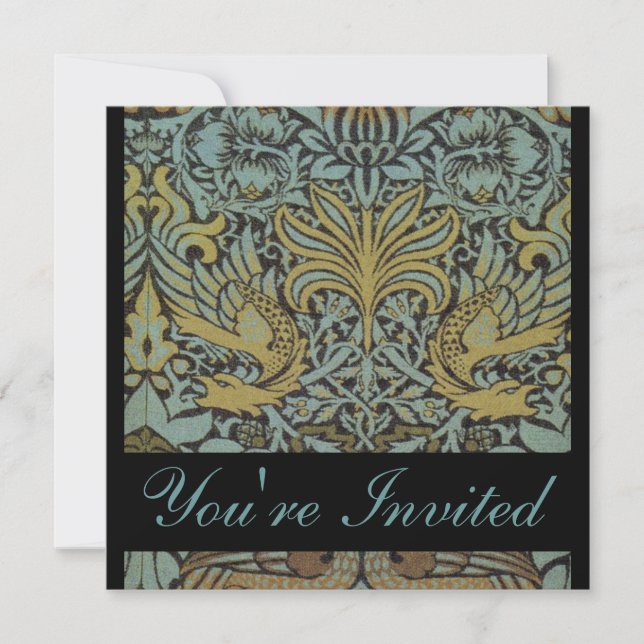 William Morris Peacock Wedding Invitations (Front)