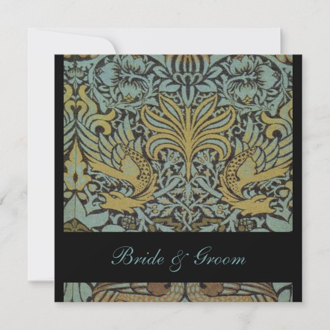 William Morris Peacocks Wedding Invitations (Front)