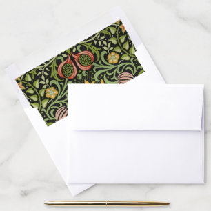 William Morris Persian Black Floral Tile Art Envelope Liner