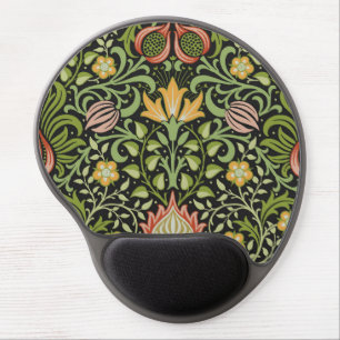 William Morris Persian Black Floral Tile Art Gel Mouse Pad