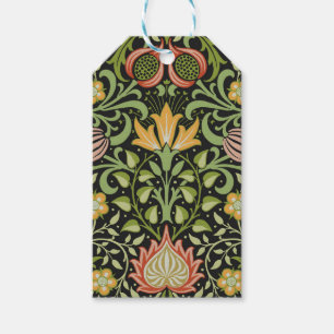 William Morris Persian Black Floral Tile Art Gift Tags