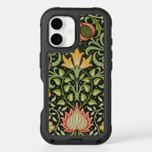 William Morris Persian Black Floral Tile Art iPhone 16 Case