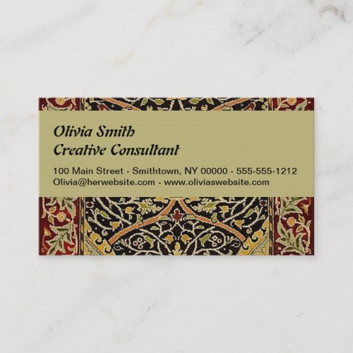 William Morris Persian Carpet Art Print Design Business Card