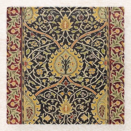 William Morris Persian Carpet Art Print Design Glass Coaster