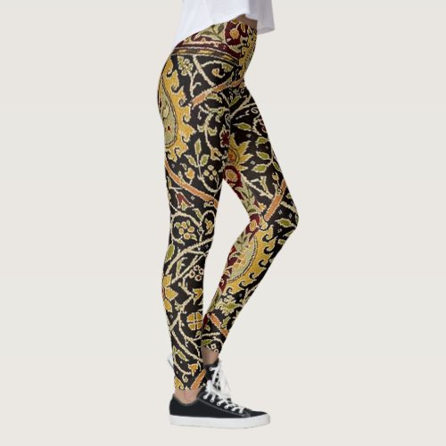 William Morris Persian Carpet Art Print Design Leggings