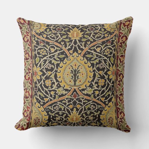 William Morris Persian Carpet Art Print Design Outdoor Pillow