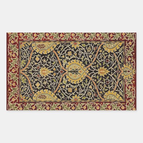 William Morris Persian Carpet Art Print Design Rectangular Sticker