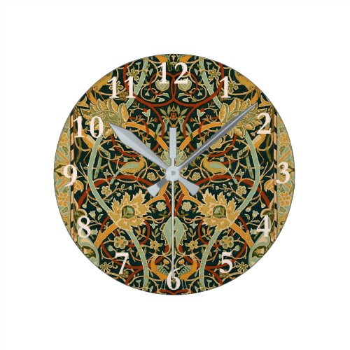 William Morris Persian Carpet Art Print Design Round Clock