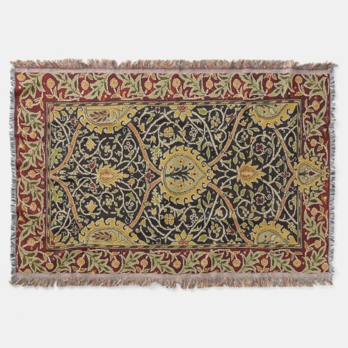 William Morris Persian Carpet Art Print Design Throw Blanket