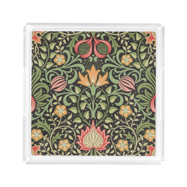 William Morris Persian Floral Antique Acrylic Tray (Front)