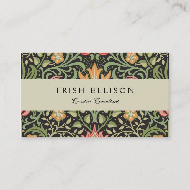 William Morris Persian Floral Antique Business Card (Front)