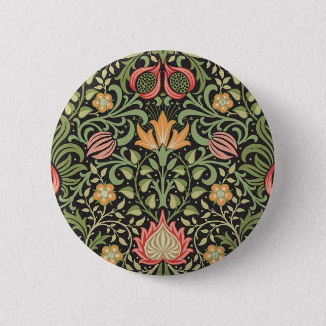 William Morris Persian Floral Antique Button (Front)