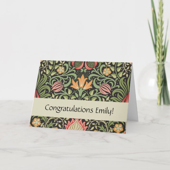 William Morris Persian Floral Antique Card (Front)