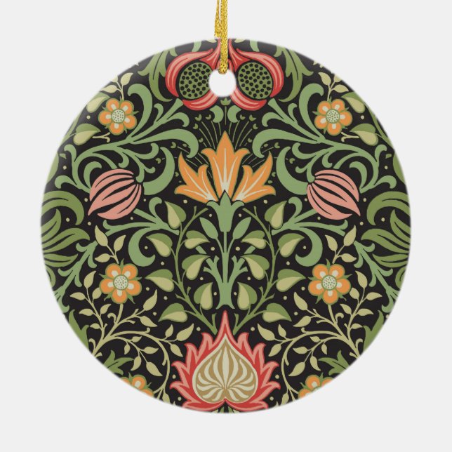 William Morris Persian Floral Antique Ceramic Ornament (Back)