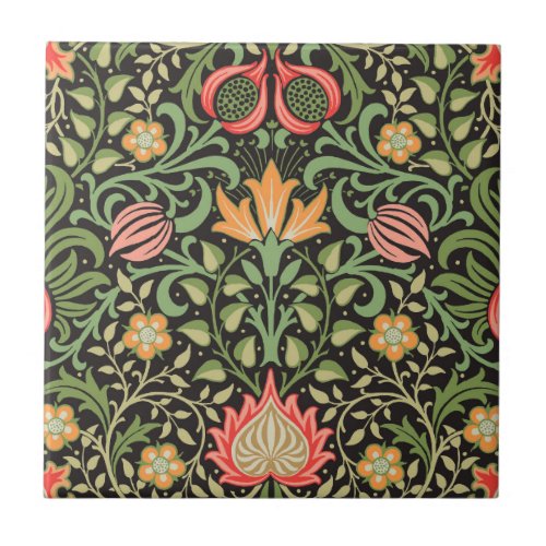 William Morris Persian Floral Antique Ceramic Tile