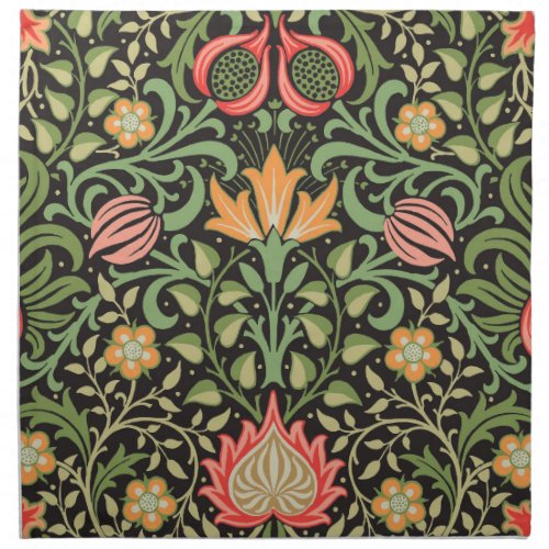 William Morris Persian Floral Antique Cloth Napkin