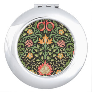 William Morris Persian Floral Antique Compact Mirror