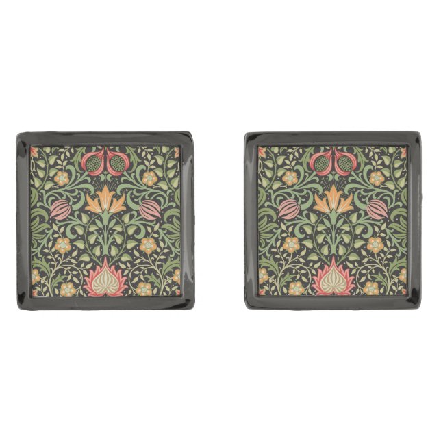 William Morris Persian Floral Antique Cufflinks (Front)