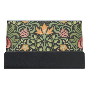 William Morris Persian Floral Antique Desk Business Card Holder