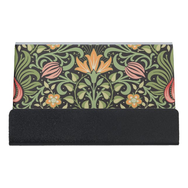 William Morris Persian Floral Antique Desk Business Card Holder (Front)