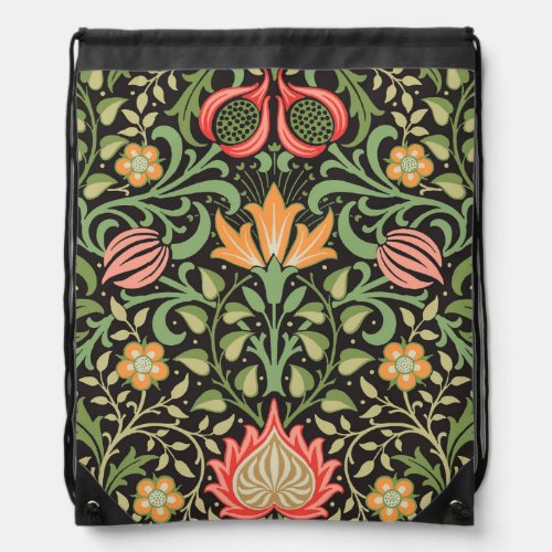 William Morris Persian Floral Antique Drawstring Bag