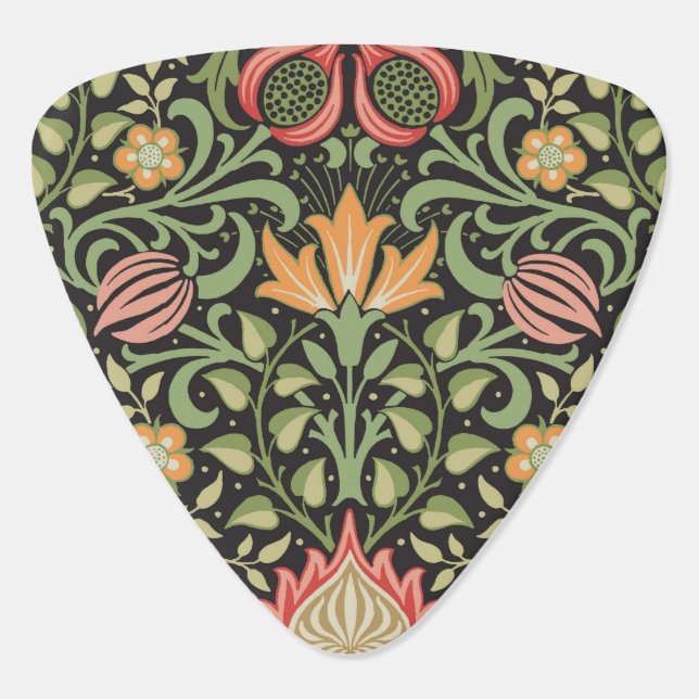 William Morris Persian Floral Antique Guitar Pick (Back)