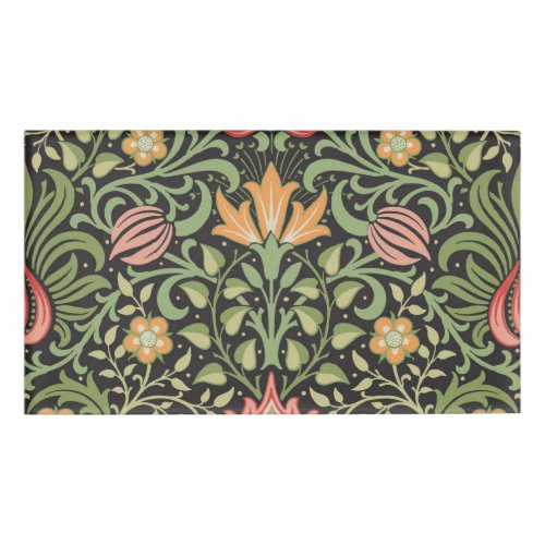 William Morris Persian Floral Antique Name Tag